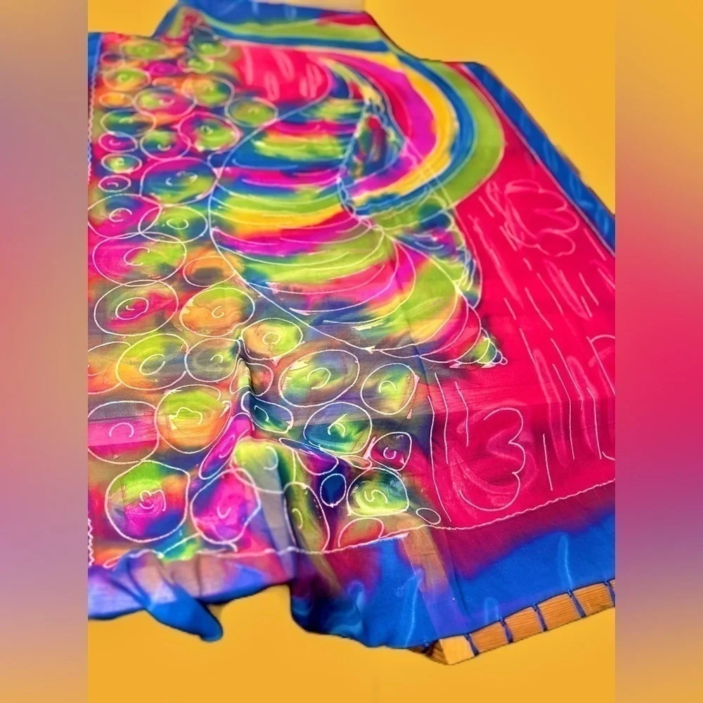 Gorgeous Vibrant and Colorful Jamaican Scarf, OS